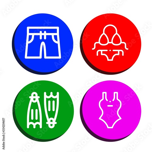 Set of swimwear icons