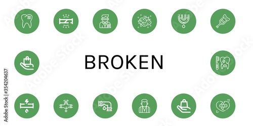 broken icon set