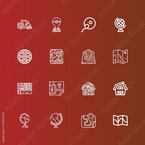Editable 16 land icons for web and mobile