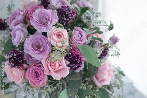 ピンクのバラのブーケ