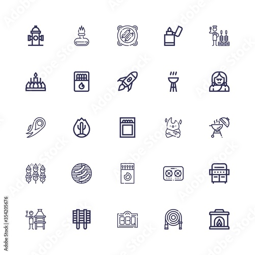 Editable 25 flame icons for web and mobile