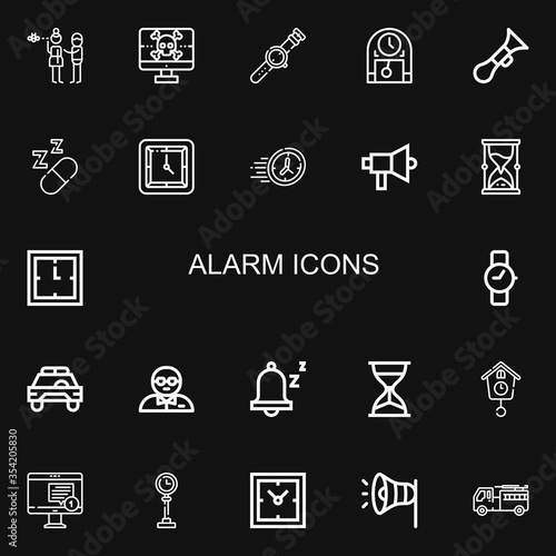 Editable 22 alarm icons for web and mobile