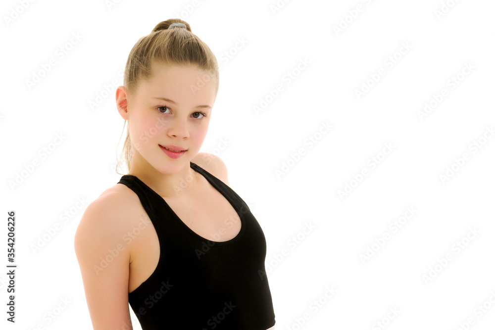 Portrait of a little girl close-up.Isolated on white background. Portrait of a little girl close-up.Isolated on white background.