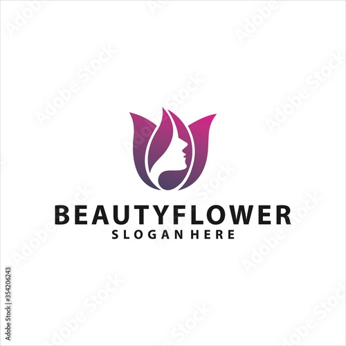 beauty flower logo vector. Vector illustration.