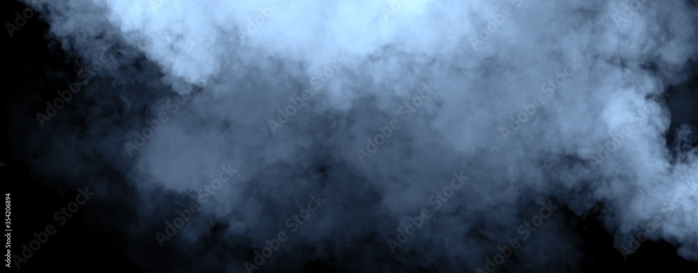 Panoramic fog mist texture overlays. Abstract smoke isolated background for effect, text or copyspace . Stock illustration.