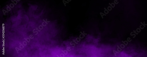 Panoramic fog mist texture overlays. Abstract purple smoke isolated background for effect, text or copyspace . Stock illustration.