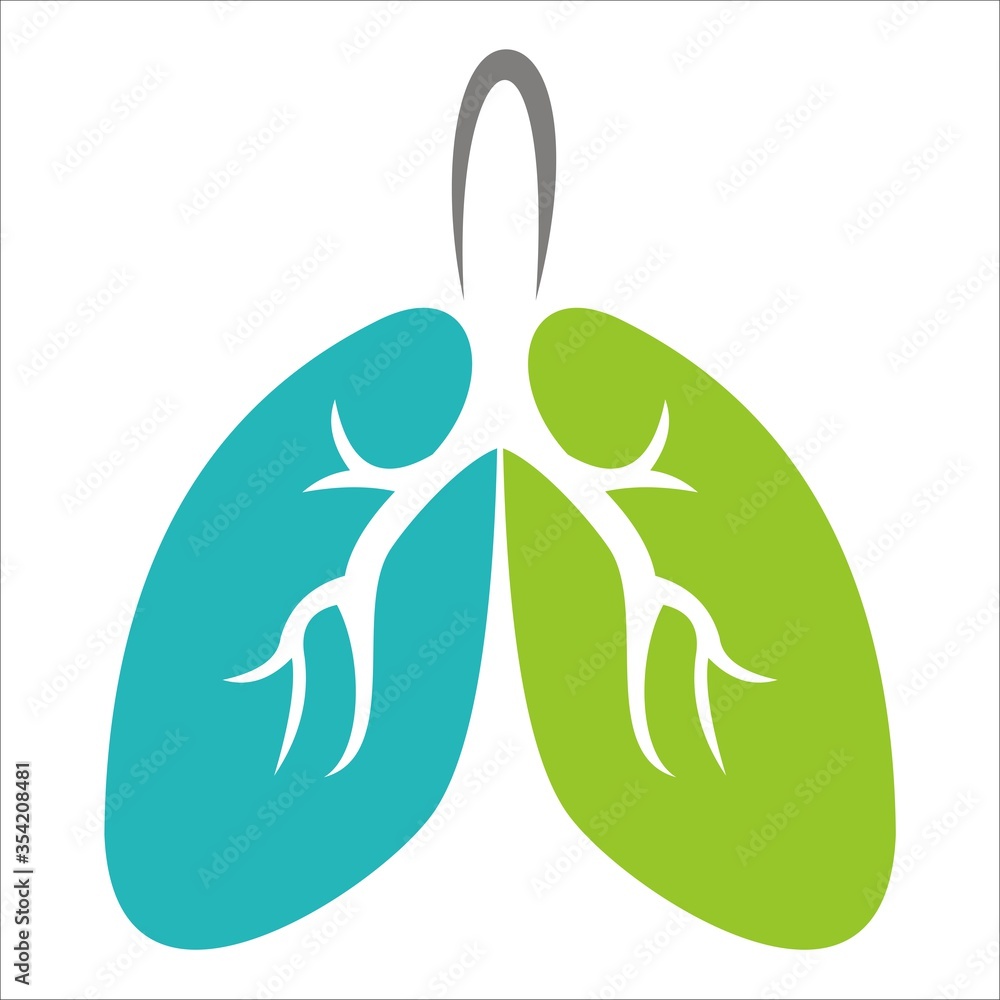Lungs Health logo template, Lung care logo designs vector
