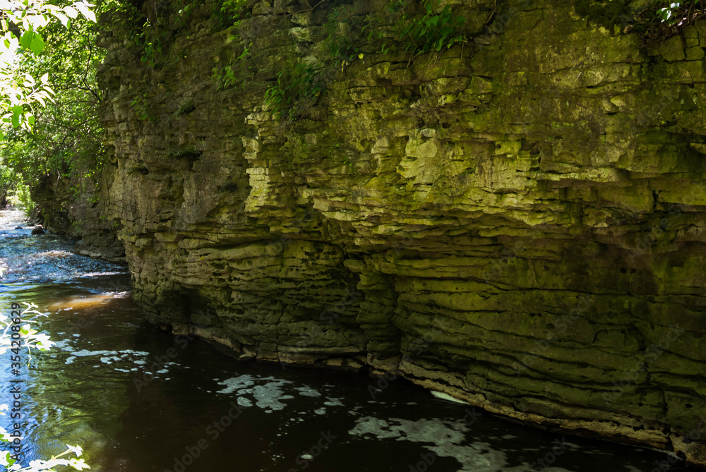 Limestone Walls on a River Limestone Walls on a River