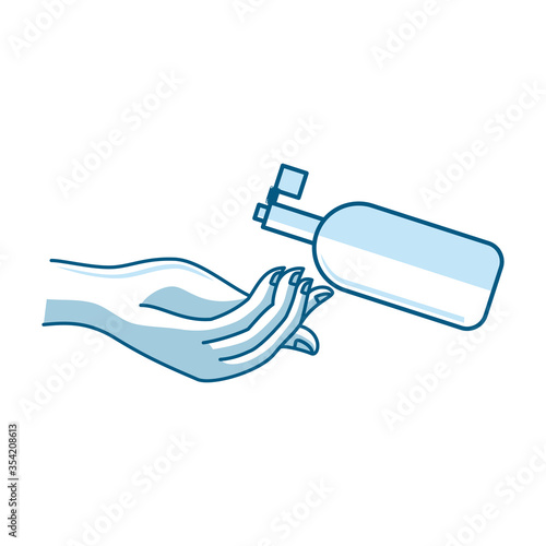Washing hand with sanitizer liquid Medical vector icon
