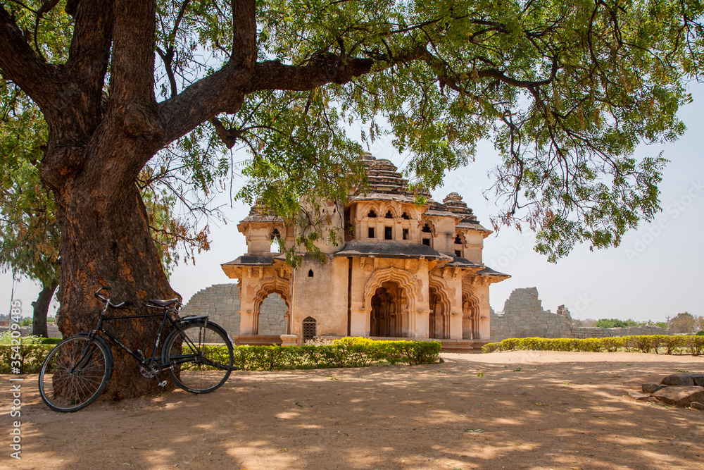 a view on Lotus Mahal in Hampi