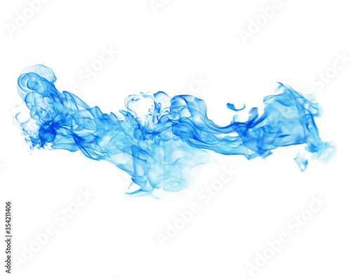 Blue fire On a white background