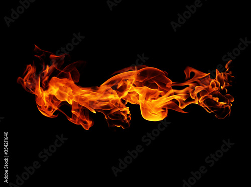Fire flames black background © photodeedooo