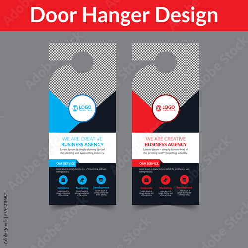 Set of door hangers background. Door hanger mockup. Vector illustration, corporate door hanger design, Door hanger tags, do not disturb and make up room sign Premium Vector,Door hanger design template