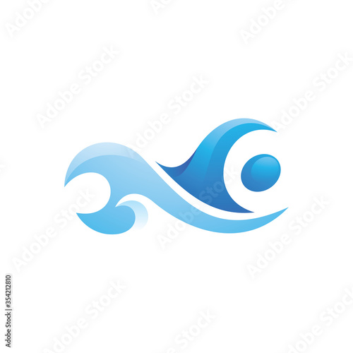 Abstract Swimming Swim Sport and Water Wave Splash Logo Concept