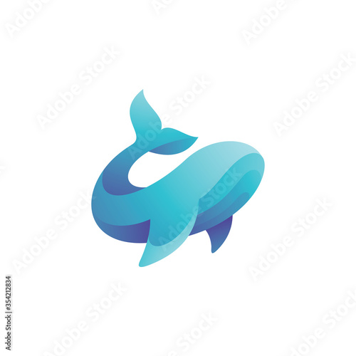 Abstract Whale with Modern Gradient Color Style
