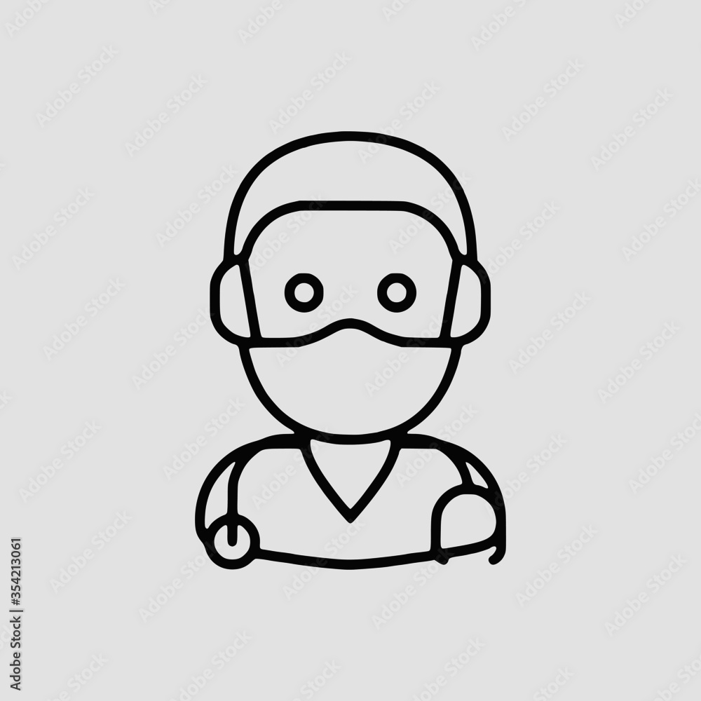 Vector Illustration of A Doctor Icon | Vector Line Icon | Covid Avatars Vector Icon | Single Vector Icon Vector Illustration of A Doctor Icon | Vector Line Icon | Covid Avatars Vector Icon | Single Vector Icon