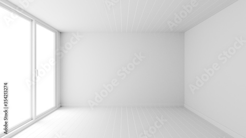 white empty room interior design 3d render
