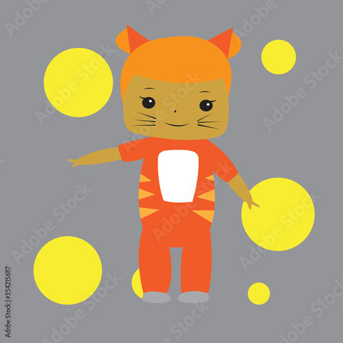 Unique cute doll colorful vector design icon