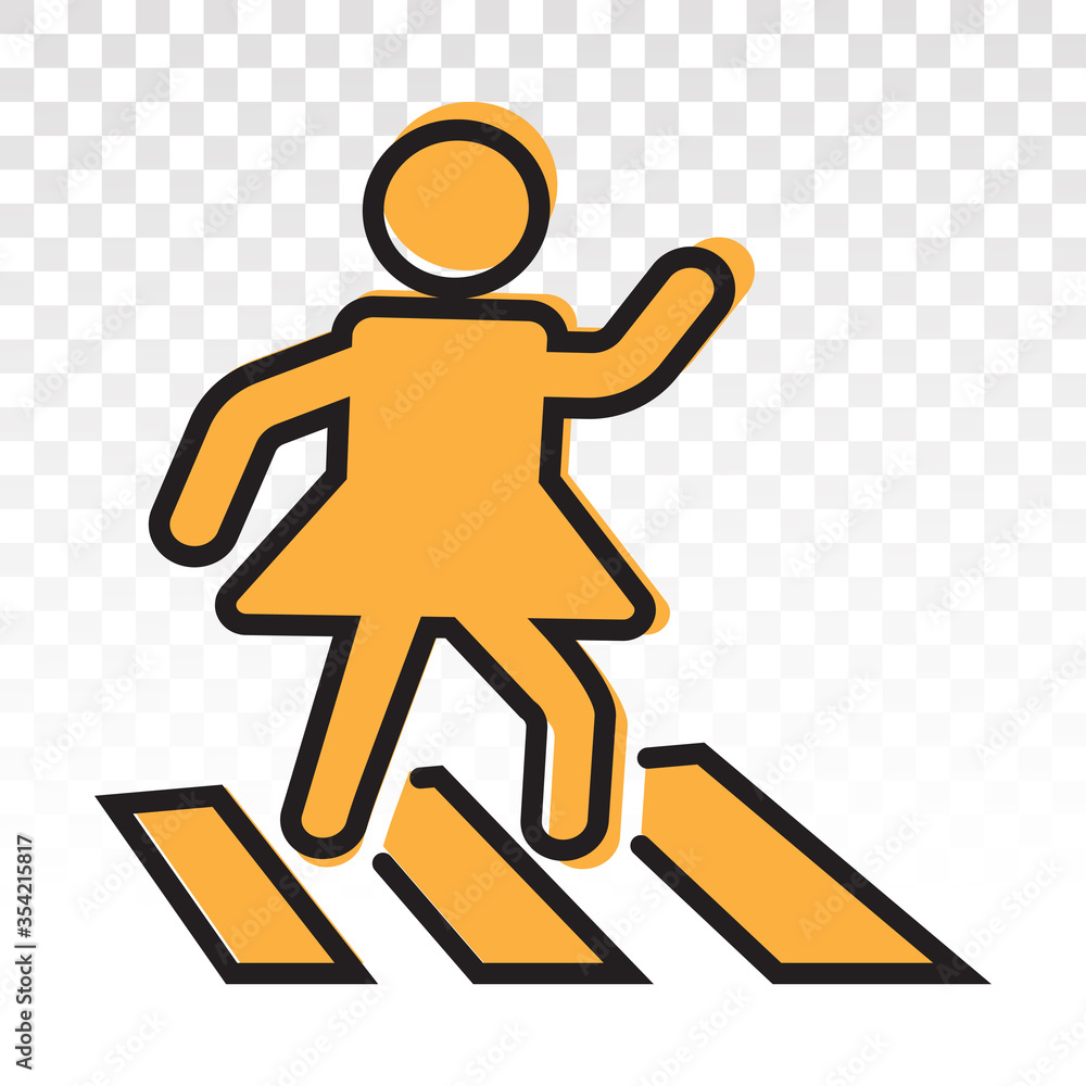 Pedestrian crossing / crosswalk colour icon for apps or website Pedestrian crossing / crosswalk colour icon for apps or website