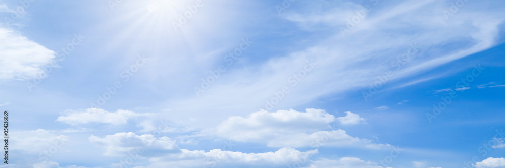 Naklejka premium Beautiful blue sky cloudsfor background. Panorama of sky.