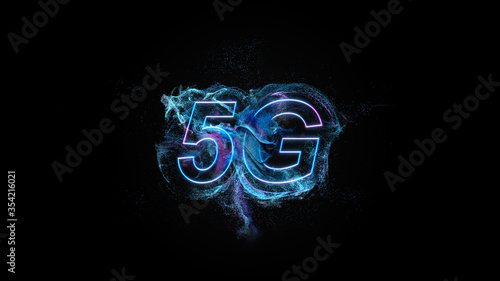 5G 3d abstract particle typeB