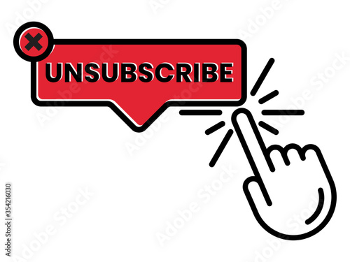 unsubscribe message / mail button - flat icon for the apps or website