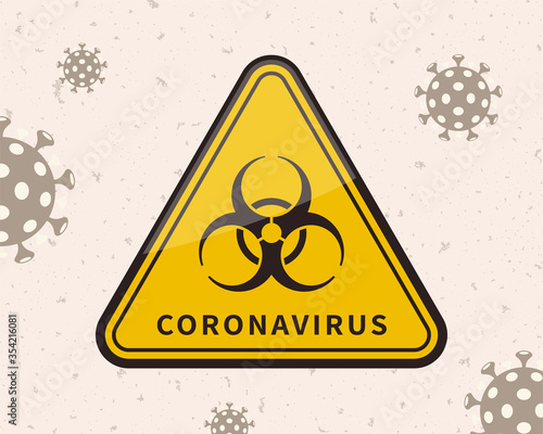 Coronavirus attention yellow sign