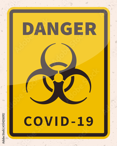 Coronavirus attention yellow sign