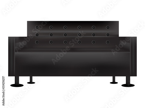 Black sofabed / living room sofa with white background