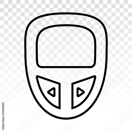 Blood glucose test kit / diabetes tester kit - line art icons for apps and websites