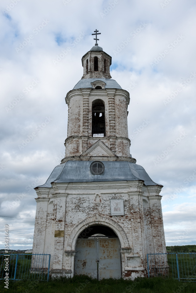 Old inactive church against a dramatic sky near Kazan, Russia Old inactive church against a dramatic sky near Kazan, Russia