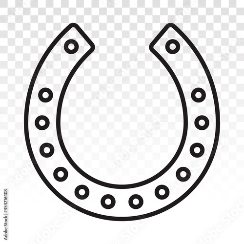 Horseshoe or horse shoe line art vector icon for apps and websites
