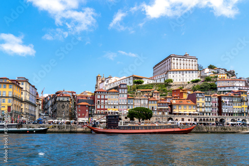 Traditional touristic boats on Douro River in the city of Porto  Portugal