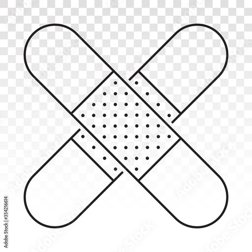 sticking plaster / bandage line art icon for app and website