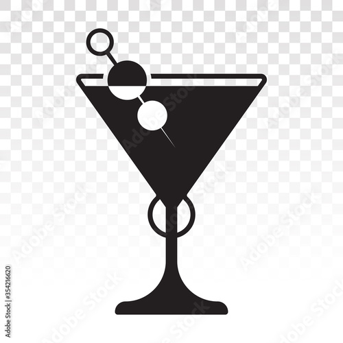 Martini cocktail flat icon for apps and website