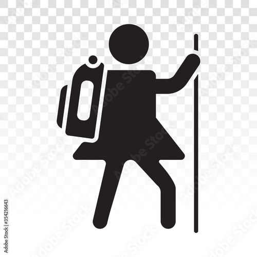 Hiking / mountain climber flat icon for apps or website