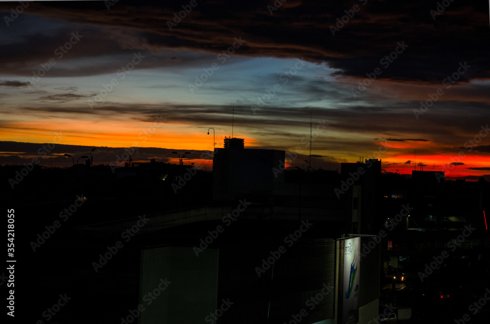 Bogota Skyline Dramatic Sunset