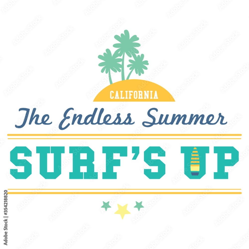Summer surfing text and label Summer surfing text and label