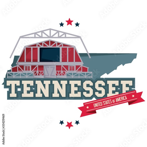 Tennessee map with grand ole opry photo