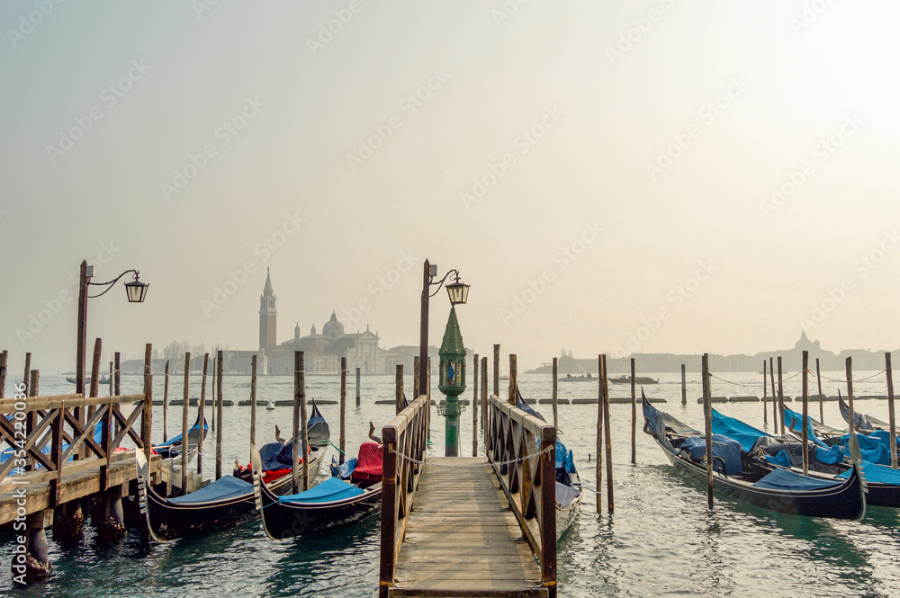 gondolas in Venice Italy