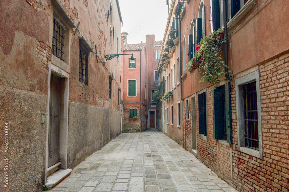 narrow street in Venice Italy