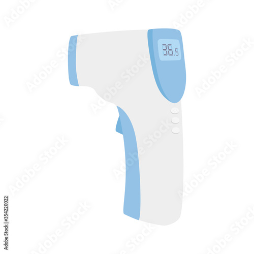 熱を測る非接触型の体温計のイラスト。