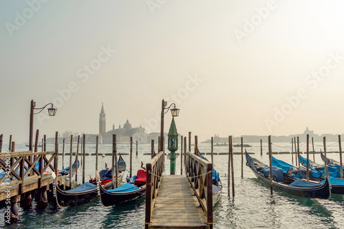 gondolas in Venice Italy © davyladd