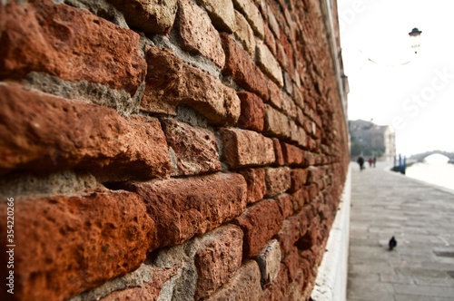 Red Brick Wall in Venice, Italy