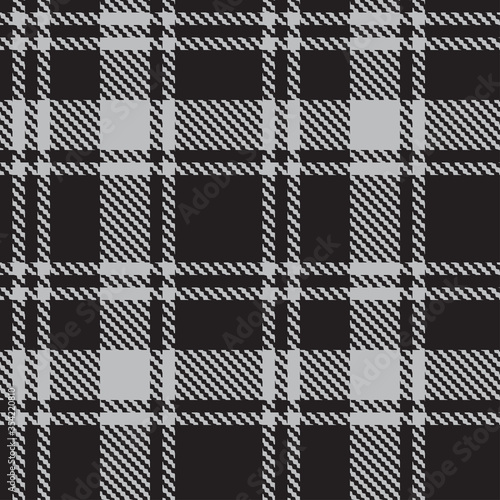 Classic checkered black grey pattern tartan.