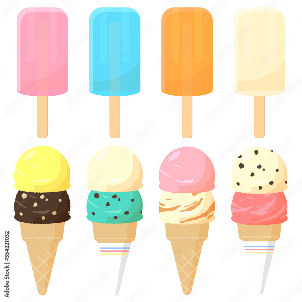 アイスクリーム アイスキャンディー イラスト Stock Vector Adobe Stock