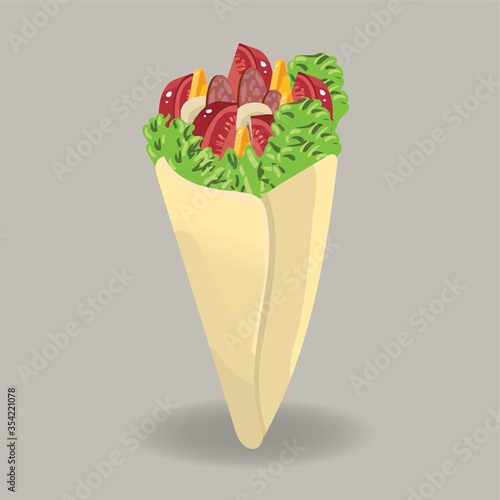 Pita bread wrap