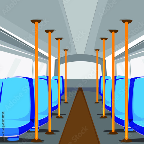 Vector illustration inside the bus has a handle