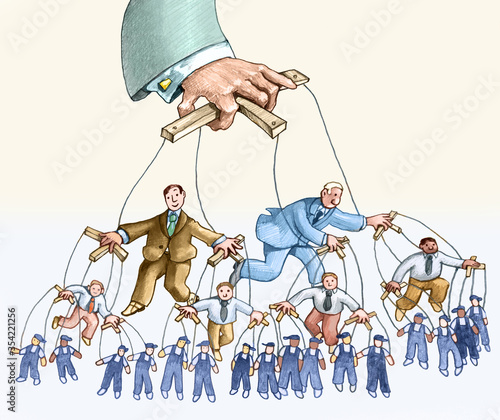 chain of command allegory of hierarchical relationships in society in politics and at work photo