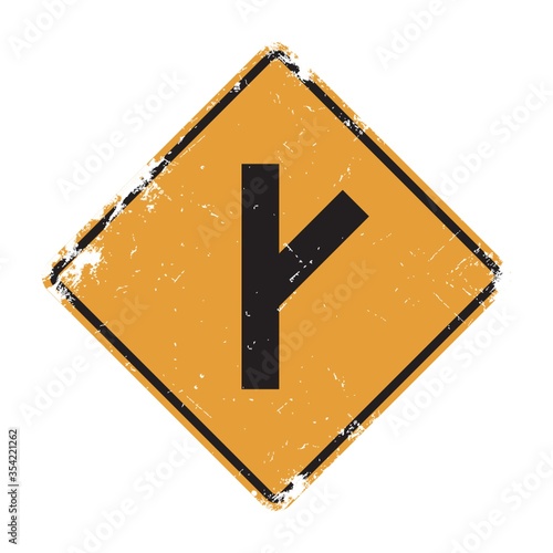 Side road at an acute angle sign